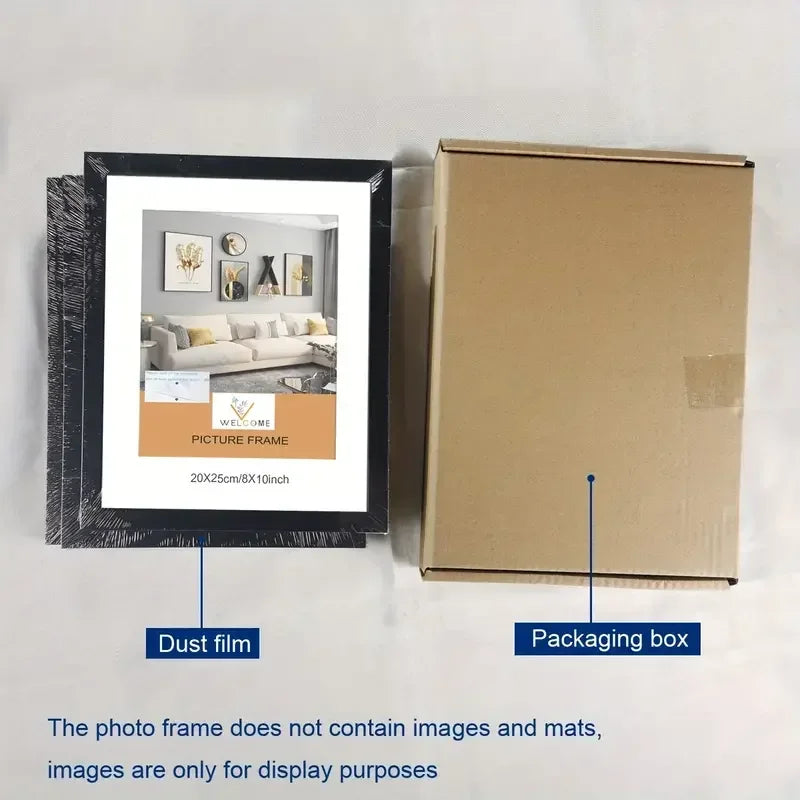 3pcs Black White Apricot A4 A3 Solid Wood Photo Frame Mounted
